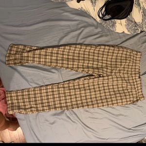 Nasty Gal brown plaid pants